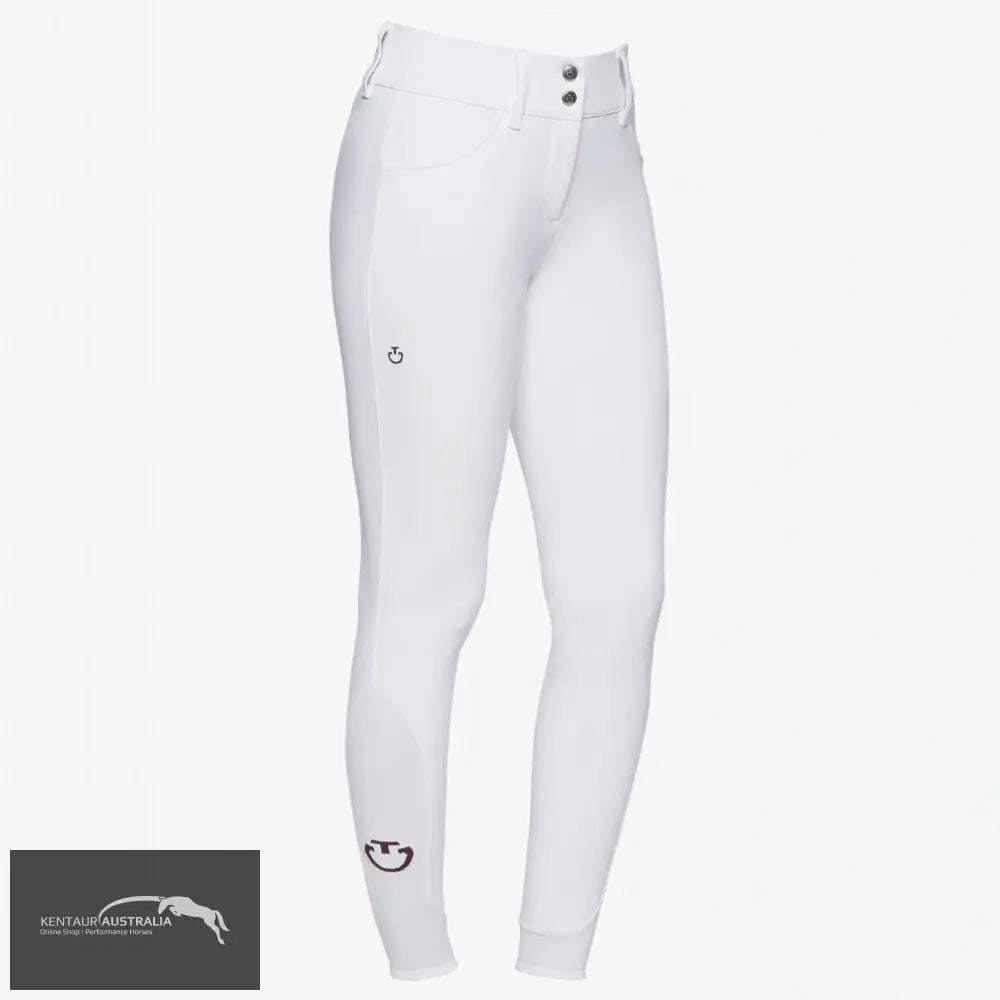 Cavalleria Toscana ’American’ Normal Waist Womens Competition Breeches - White (0001) / AU 10 - Competition Breeches