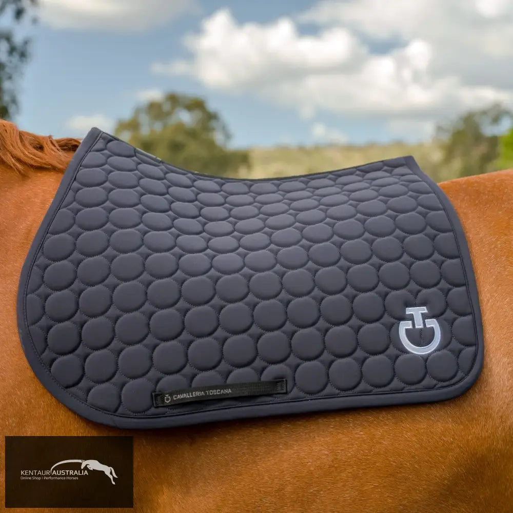 Cavalleria Toscana Circle Quilted Saddle Pad - Navy / Full - Saddle Pad