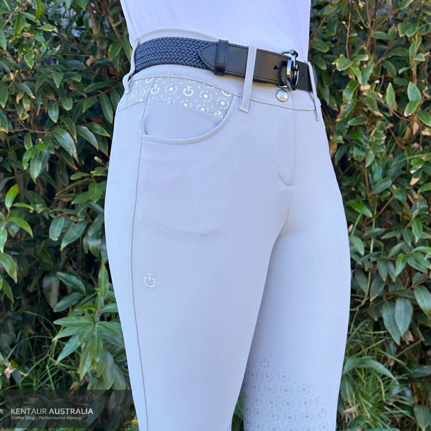 Cavalleria Toscana ’CT Motif Print’ Womens Competition Breeches Grey (8100) / AU 6 Competition Breeches