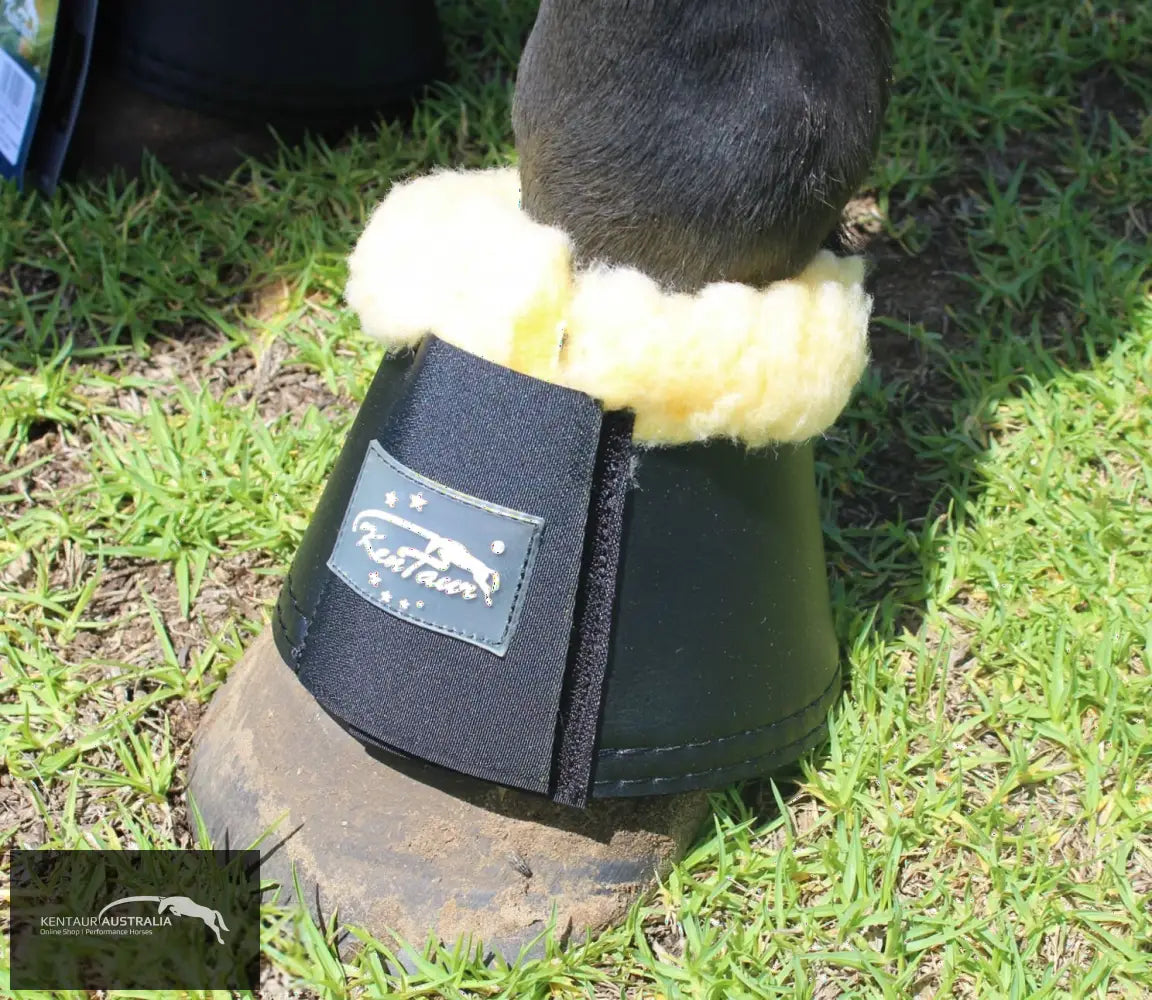 Fluffy leather sheepskin bell boots