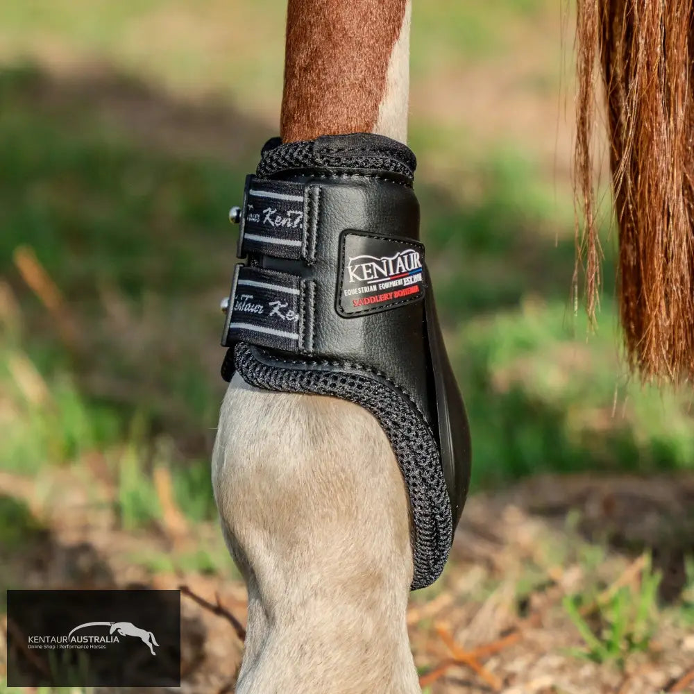 Kentaur ‘Mega Jump Air’ Hind Boots - Black / One size fits cob + full - Jumping Boots