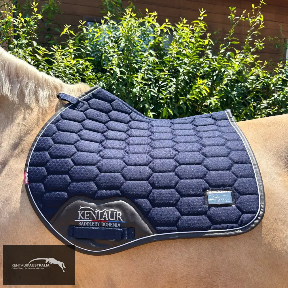 Kentaur Saddle Pad & Bonnet Set - Navy / Jumping - Saddle Cloth