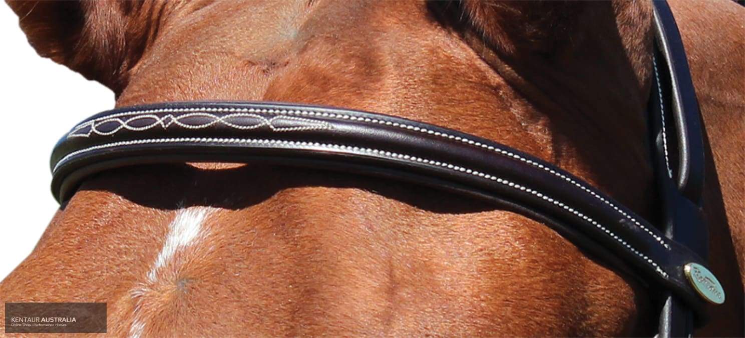 Kentaur Hanoverian Bridle With Decorative Stitching (Horse) Bridles