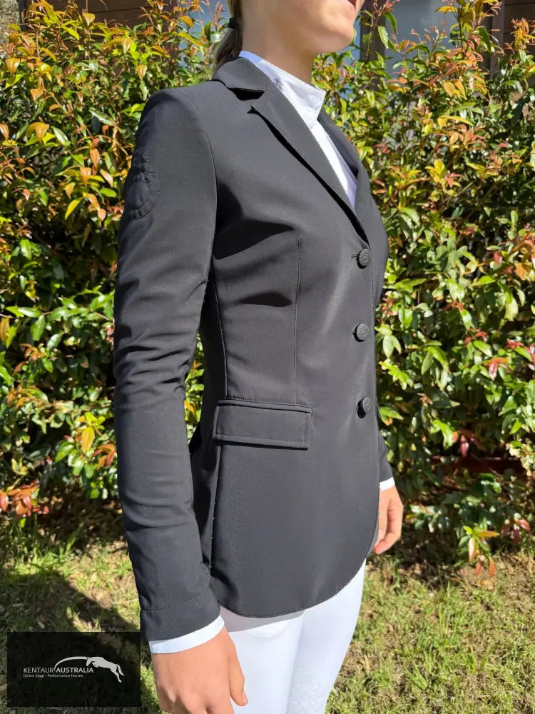 Cavalleria Toscana ‘American Jersey Hunter’ Womens Competition Jacket - Black (9999) / AU 6 - Show Jackets