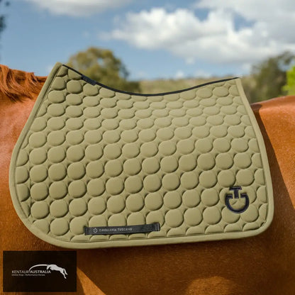 Cavalleria Toscana Circle Quilted Saddle Pad - Forrest Green / Full - Saddle Pad