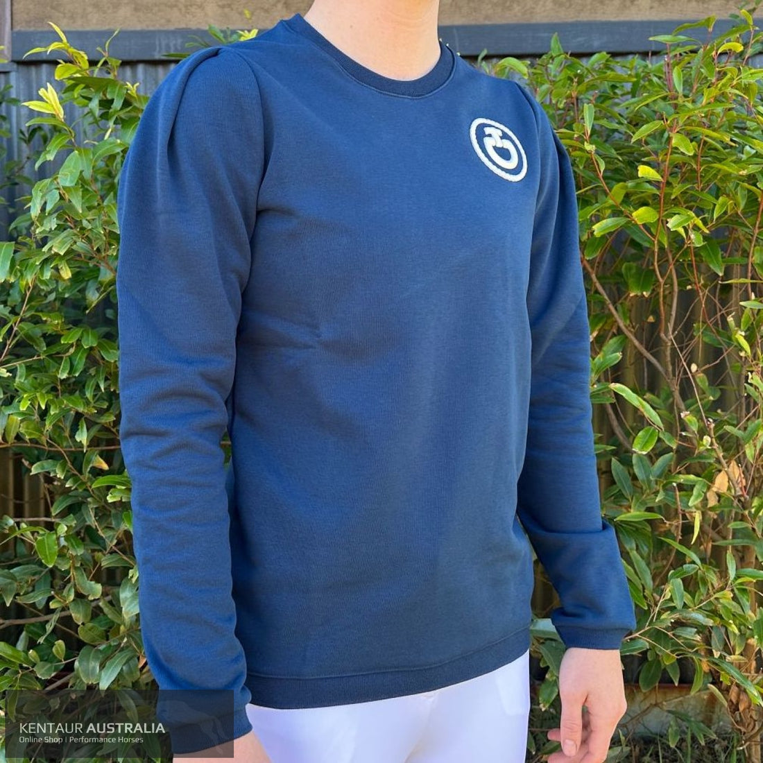 Cavalleria Toscana ’CT Emblem Puff Sleeve’ Womens Sweatshirt Blue (7J00) / S Jumpers and Jackets