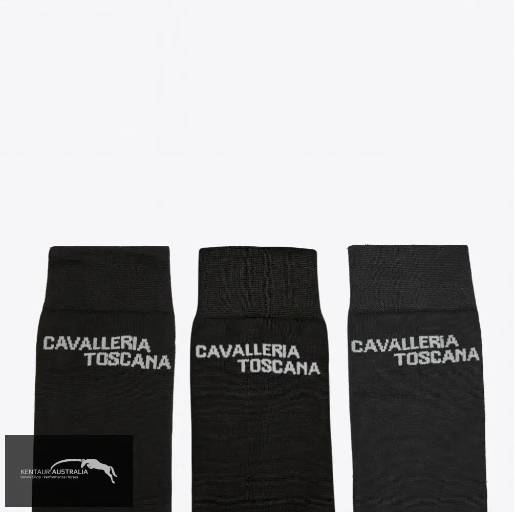 Cavalleria Toscana ’CT Jacquard Logo’ 3 Pack Socks - Black (9999) / L - Socks
