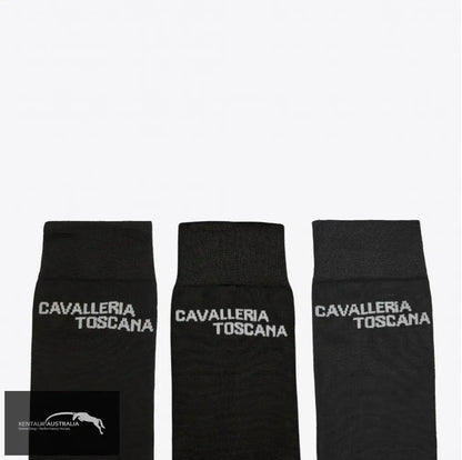 Cavalleria Toscana ’CT Jacquard Logo’ 3 Pack Socks - Black (9999) / L - Socks