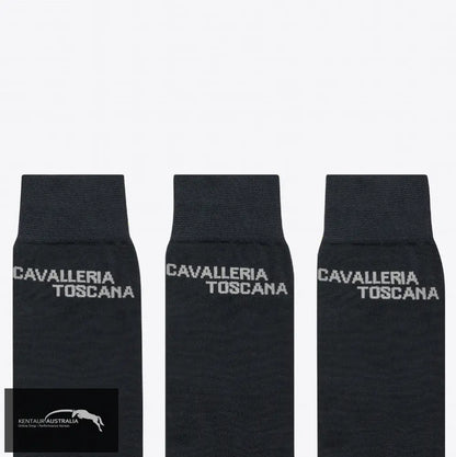 Cavalleria Toscana ’CT Jacquard Logo’ 3 Pack Socks - Dark Blue (7899) / L - Socks