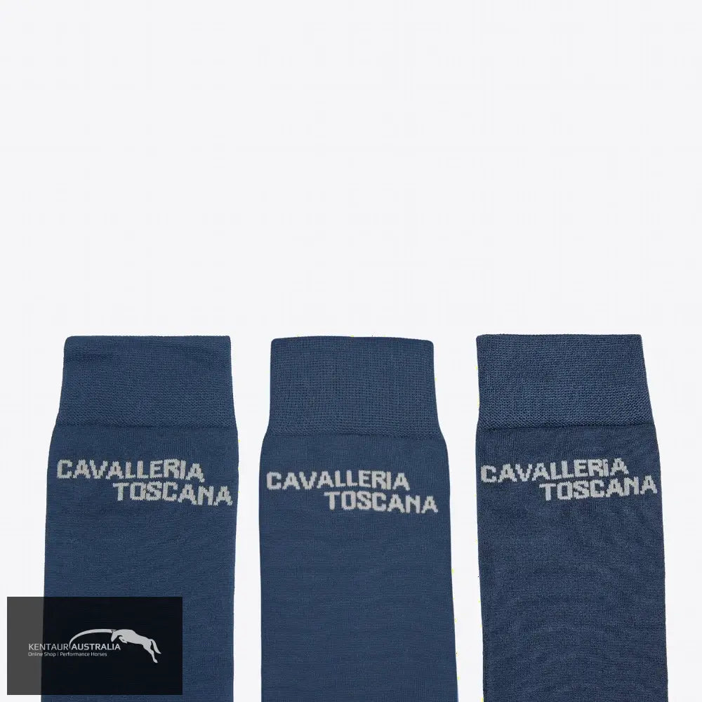 Cavalleria Toscana ’CT Jacquard Logo’ 3 Pack Socks - Navy (7970) / L - Socks