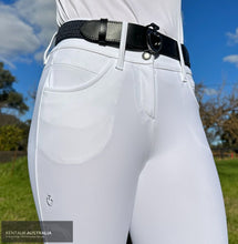 Load image into Gallery viewer, Cavalleria Toscana ’CT Motif Print’ Girls Competition Breeches White (0001) / 14 Competition Breeches