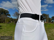 Load image into Gallery viewer, Cavalleria Toscana ’CT Motif Print’ Girls Competition Breeches White (0001) / 14 Competition Breeches
