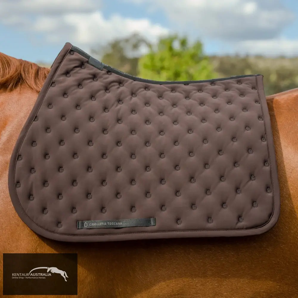 Cavalleria Toscana Embrodery Quilted Saddle Pad - Brown / Full - Saddle Pad
