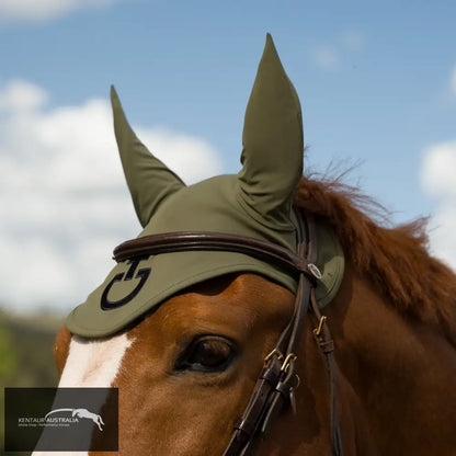 Cavalleria Toscana ’Light Weight Jersey Stripe’ Earnet - Green (5U00) / Full - Ears