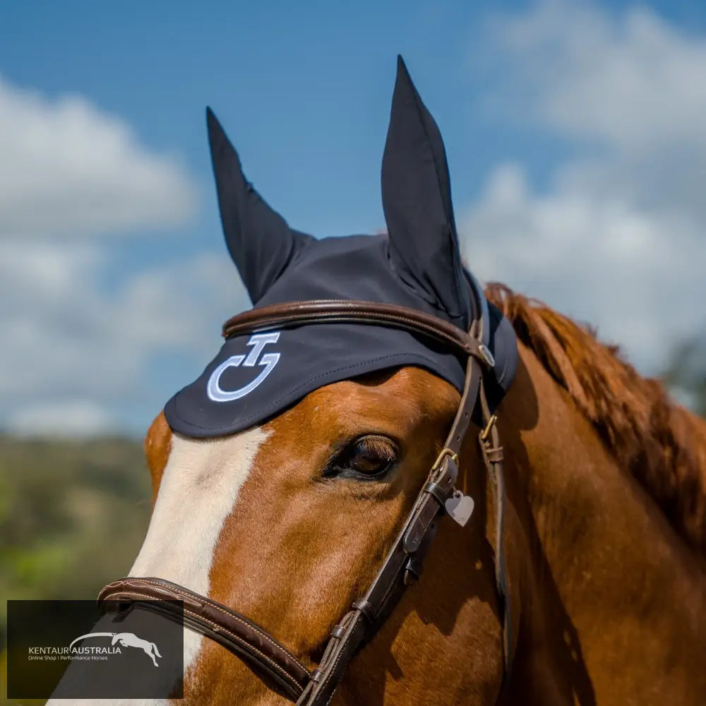 Cavalleria Toscana ’Light Weight Jersey Stripe’ Earnet - Navy (7901) / Full - Ears