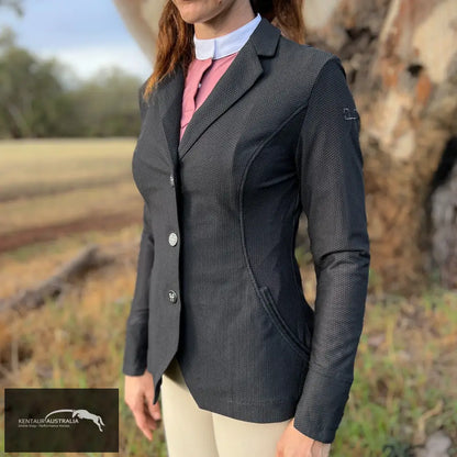 Horse Pilot ’Aeromesh’ Womens Competition Jacket - Grey / AU 12 (40) - Show Jackets