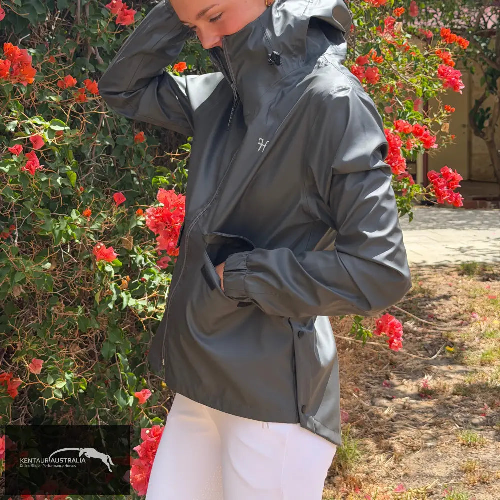 Horse Pilot ’Short Raintech’ Womens Jacket - Iron / L - Jumpers and Jackets