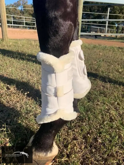 Kentaur Artificial Sheepskin Dressage Boots White / White / Full dressage boots
