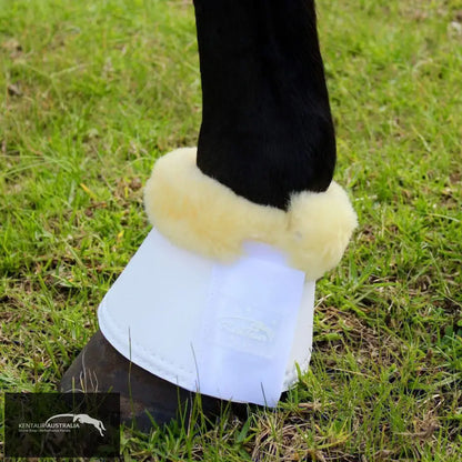 Kentaur Leather Bell Boots With Genuine Sheepskin White / Xxl (28Cm) Bell Boots