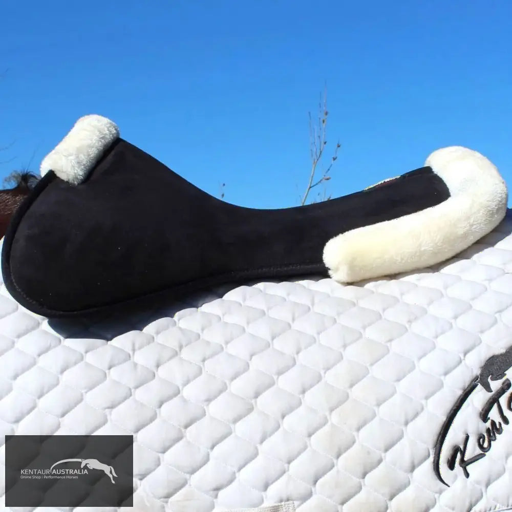Kentaur Memory Foam Half Pad with Artificial Sheepskin Jumping / White Saddle Pad