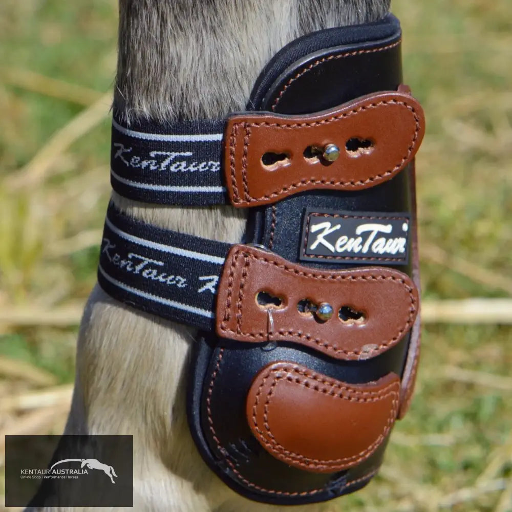 Kentaur Roma Flicker Hind Boots Black/ Tobacco / Full Training Jumping Boots