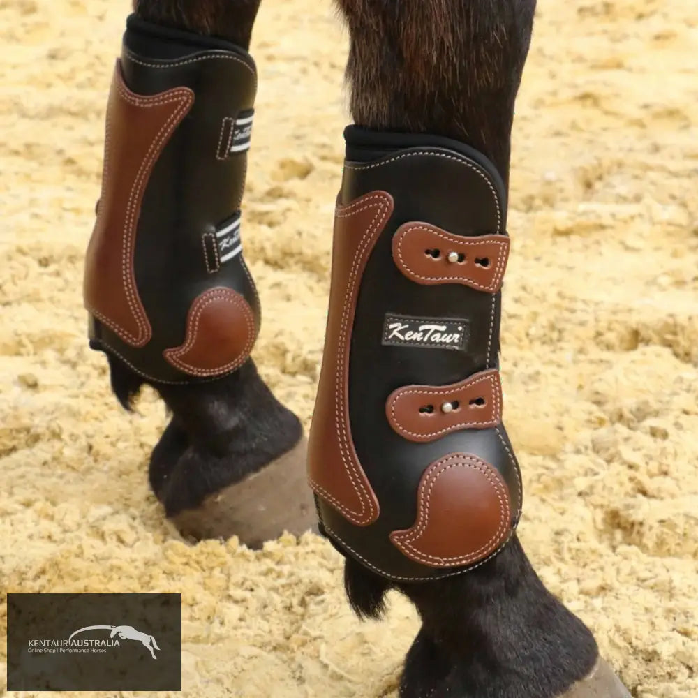 Kentaur Roma Leather Front Boots Black/tobacco / Full Jumping Boots