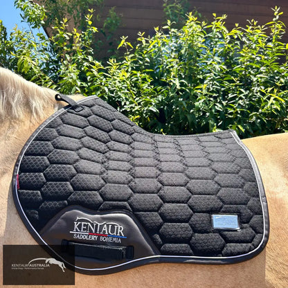 Kentaur Saddle Pad &amp; Bonnet Set - Black / Jumping - Saddle Cloth