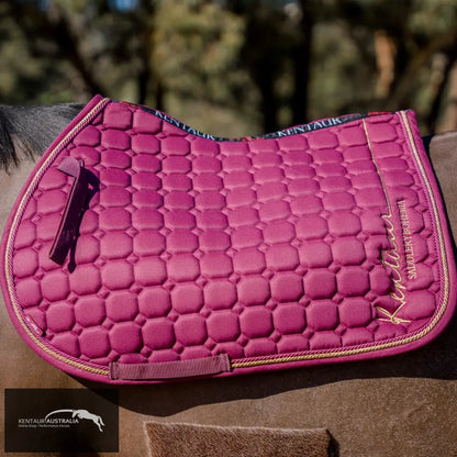 Kentaur Saddle Pad &amp; Bonnet Set Bohemia - Burgundy / Jumping - Saddle Pad