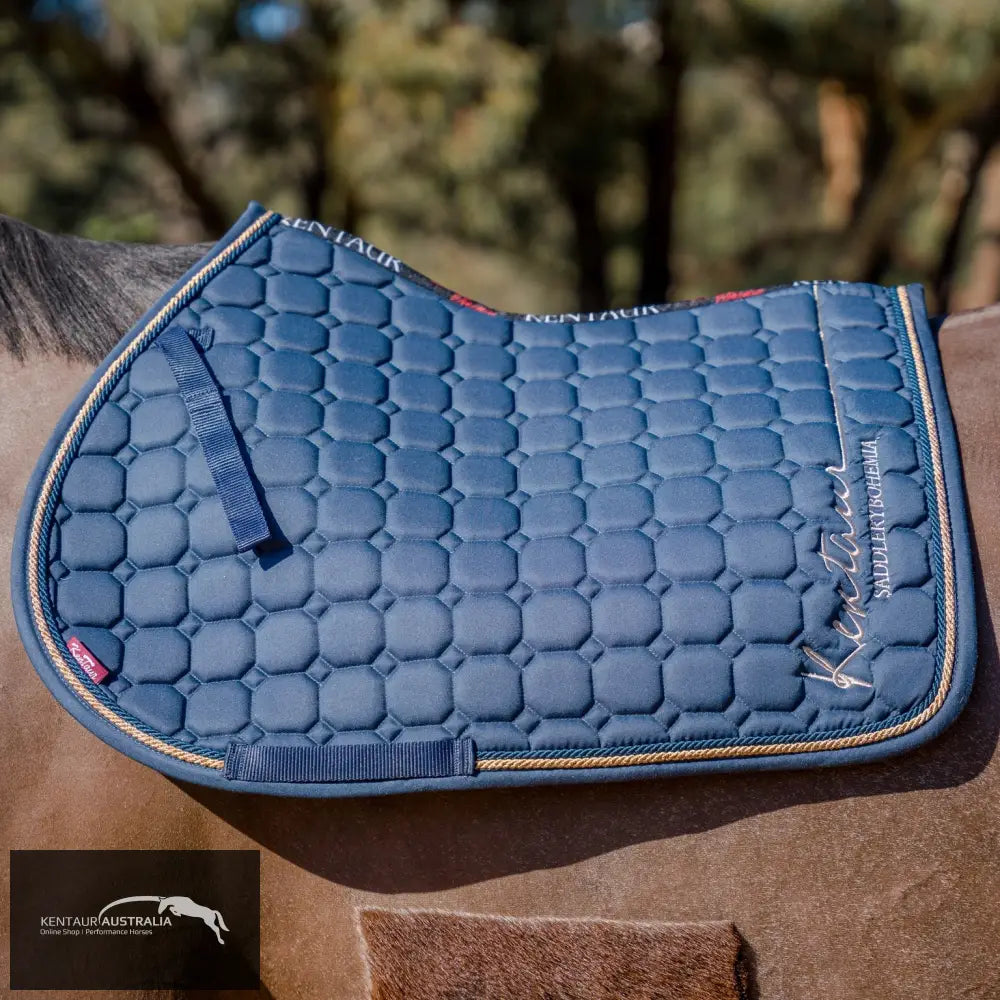 Kentaur Saddle Pad &amp; Bonnet Set Bohemia - Patriot Blue / Jumping - Saddle Pad