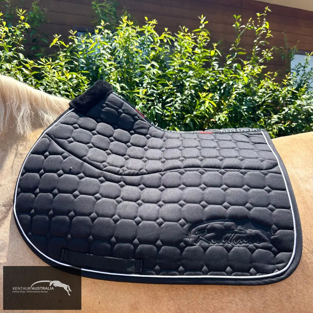 Kentaur Sheepskin Lined Saddle Pad - Black / Jumping - Saddle Pad