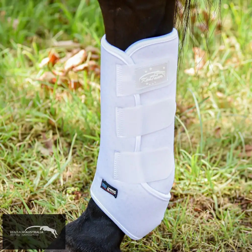 Kentaur ‘Velcro’ Hind Dressage Boots White / Full dressage boots