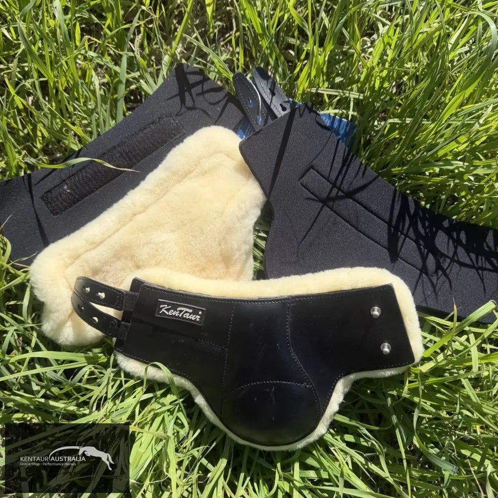 NON FEI APPROVED HIND BOOTS - Oxford Sheepskin/ Black/ Cob - Jumping Boots