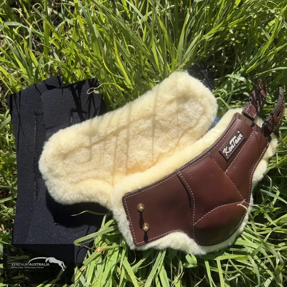 NON FEI APPROVED HIND BOOTS - Oxford Sheepskin/ Tobacco/ Pony - Jumping Boots