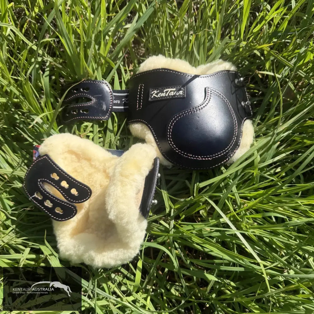 NON FEI APPROVED HIND BOOTS - Roma Sheepskin/ Black/ Pony - Jumping Boots