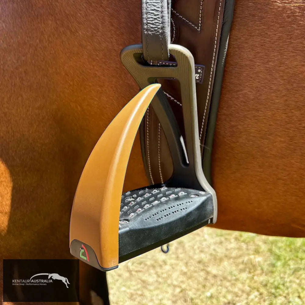 Safe Riding S2 Stirrups - Black Ink / Brown Cognac - Saddle Accessories
