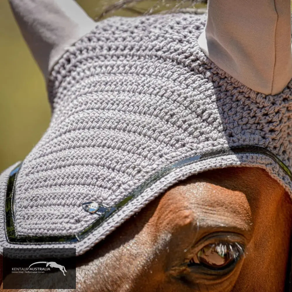 Silver Crown Ear Net Grey with Navy Piping Ears