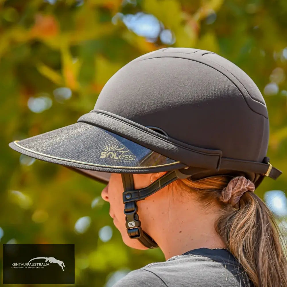 Soless ’Classic’ Helmet Visor Black with Silver Piping / One size fits all Helmet
