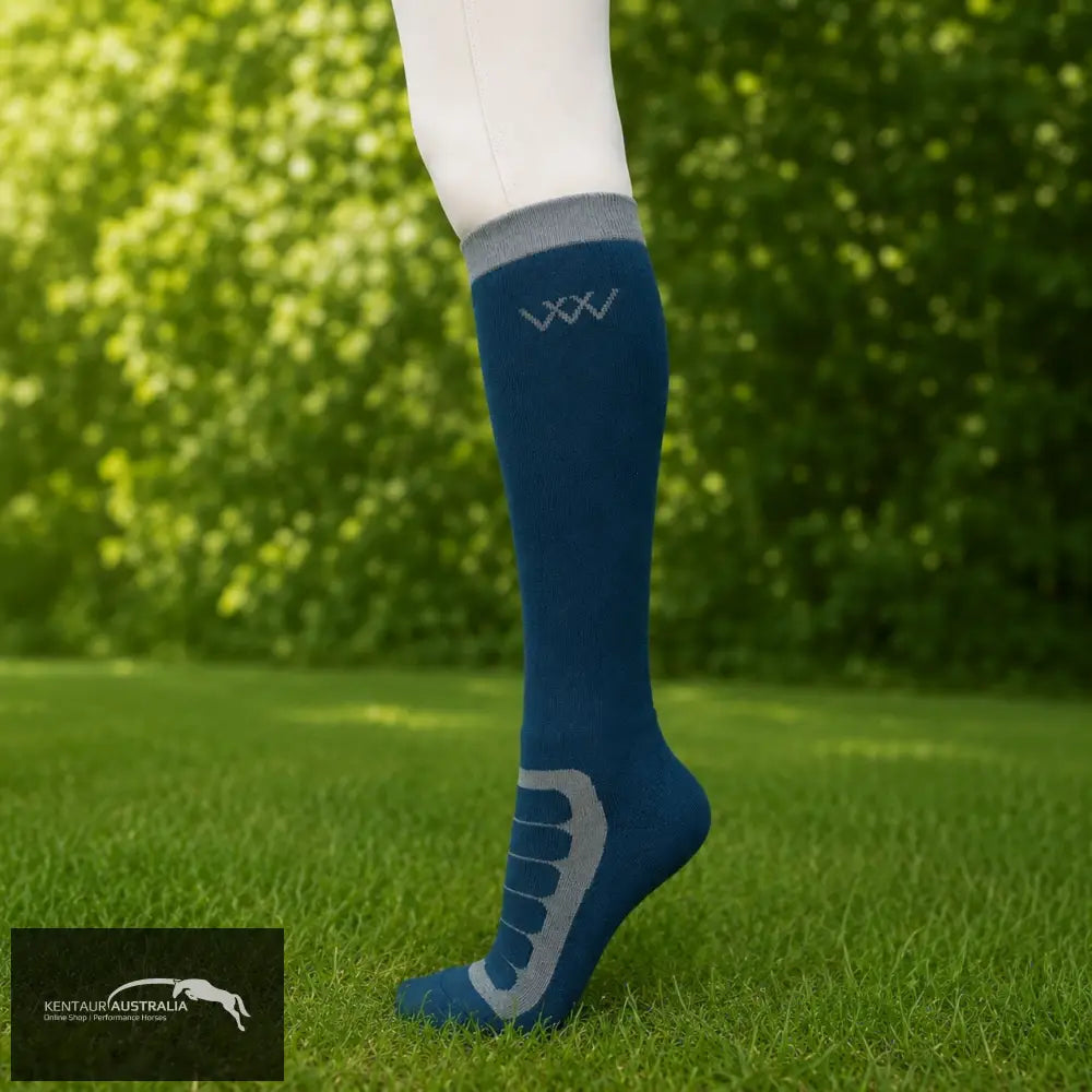Woof Wear Long Bamboo Tech Socks - Petrol/Sage / S - Socks