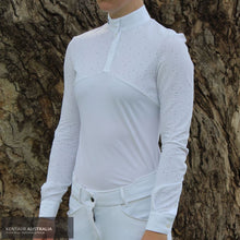 Load image into Gallery viewer, Cavalleria Toscana ’Crochet Jersey L/S’ Womens Competition Shirt White (0101) / S Competition Shirt