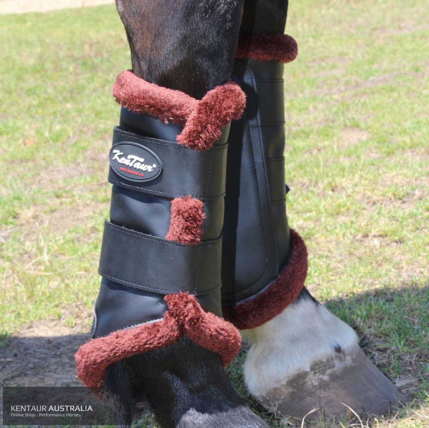 Kentaur Artificial Sheepskin Dressage Boots Black / Brown / Full dressage boots