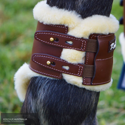 Kentaur Oxford Sheepskin Hind Show Jumping Boots Tobacco / Full Jumping Boots