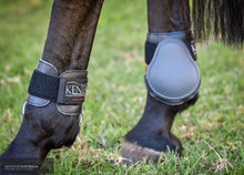 Load image into Gallery viewer, Kentaur ‘Profi-Tex’ Fetlock Boots Grey / One size fits cob + full Jumping Boots