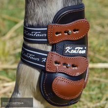 Load image into Gallery viewer, Kentaur Roma Flicker Hind Boots Black/ Tobacco / Full Training Jumping Boots