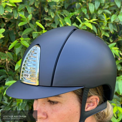 KEP ’Cromo 2.0 Textile’ Helmet Navy / Chrome frame, grid &amp; sub grid / Medium Shell (51-58) Helmet