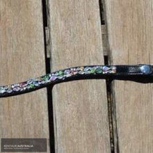 Load image into Gallery viewer, Montar Moonrock Browband Clear/Green/Rose / Black / Full Bridles