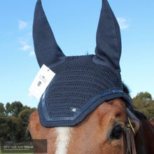 Load image into Gallery viewer, Silver Crown Ear Net Navy With Navy Piping Ears